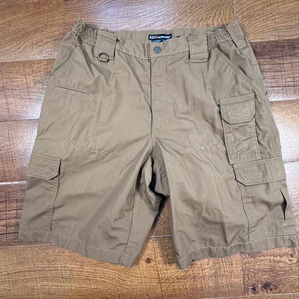 5.11 Tactical Cargo Shorts Mens 34 Khaki Tan Multi-Pocket Utility Ripstop